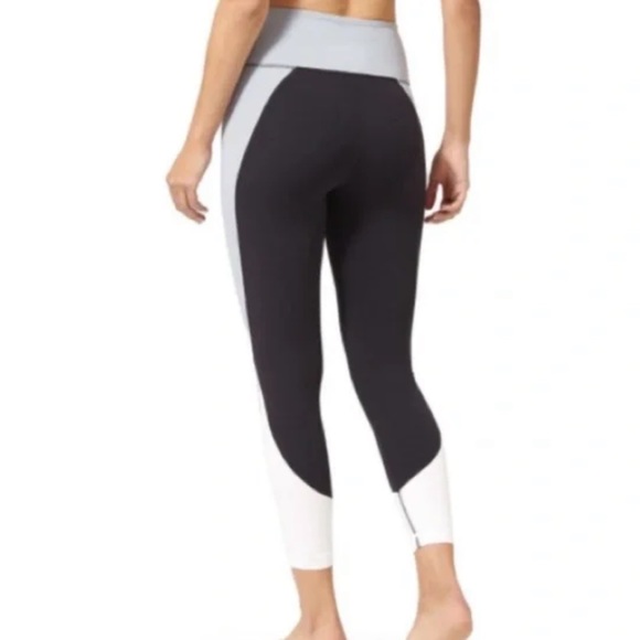 Athleta Powervita Salutation Tights Color Block Leggings - Picture 2 of 7
